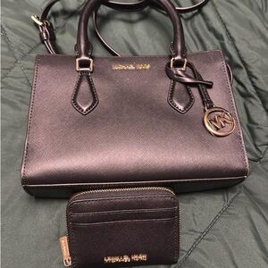 Michael Kors Black Satchel and Wallet Set